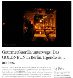 Artikel „GOLDNEUN“ in Berlin.